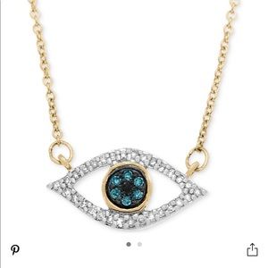 Wrapped Diamond Evil Eye Pendant Necklace